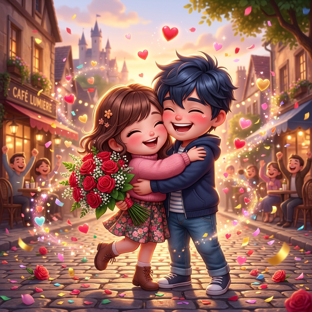 Happy celebration romantic illustration